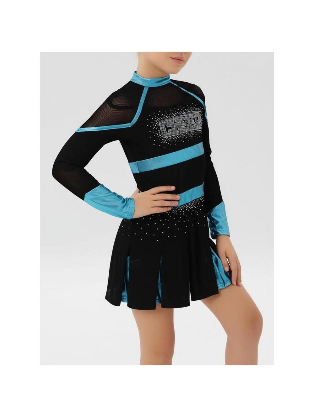 iEFiEL Cheert Dress US 16 Black Metallic Blue Mesh Sparkly